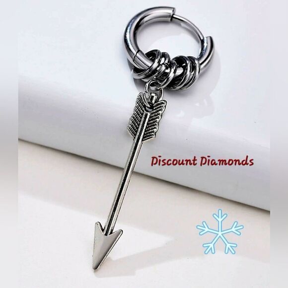 Men's & Women's Titanium Stainless Steel Cool Gothic Dangle Earrings - Picture 1 of 5